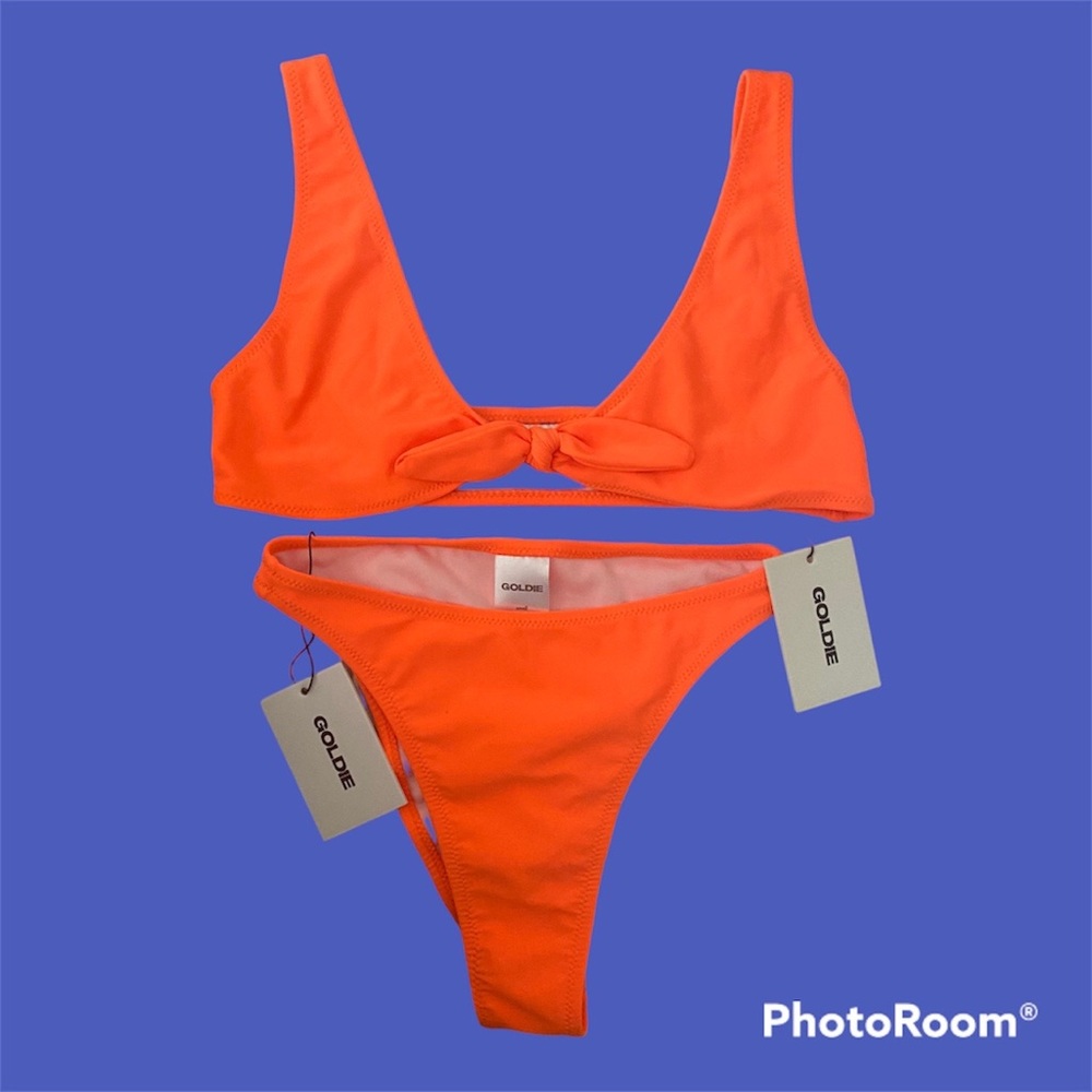 NWT GOLDIE bikini matching set: top is size medium bottom is size small
